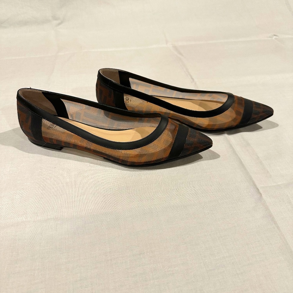 Fendi Mesh Logo Flats